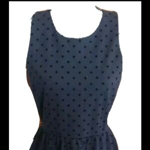 J Crew Factory Black Pointe Velvet Polkadot Dress